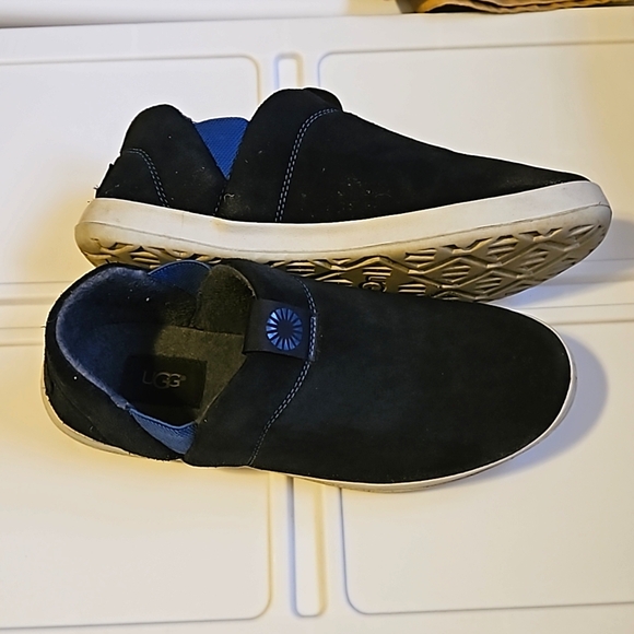 UGG Mens Hanz Blue Suede Slippers Size 10 - Picture 13 of 13